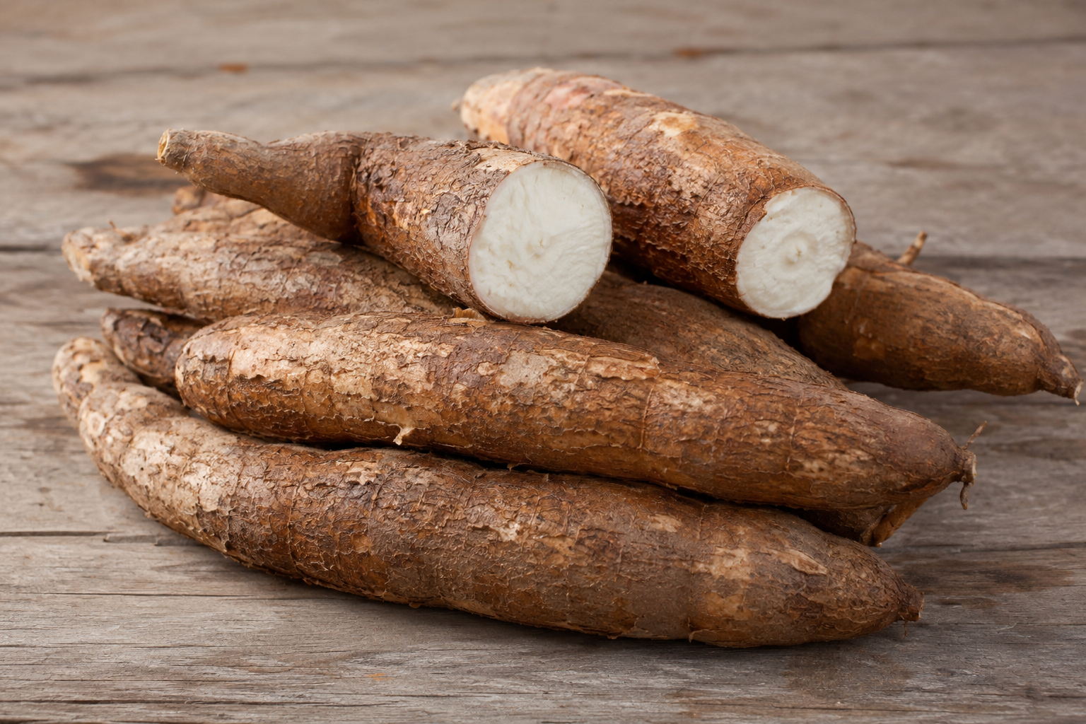 Raw cassava tubers